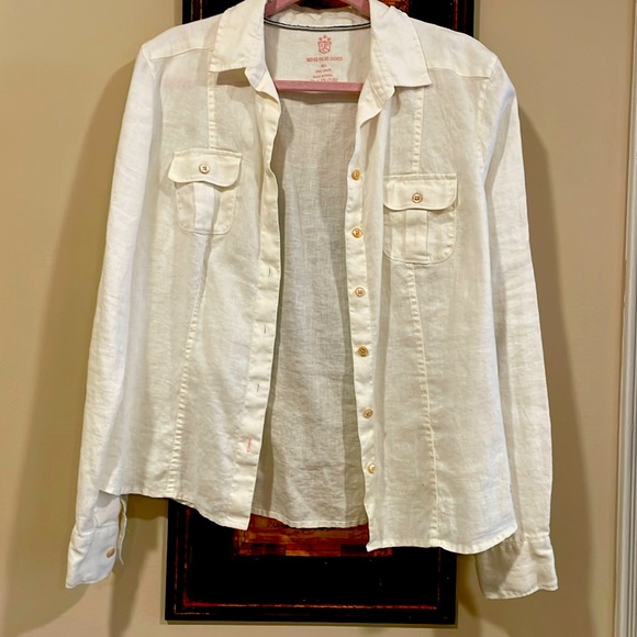 Indigo Palms Chinos Linen Shirt L / Tommy Bahama - Picture 1 of 4